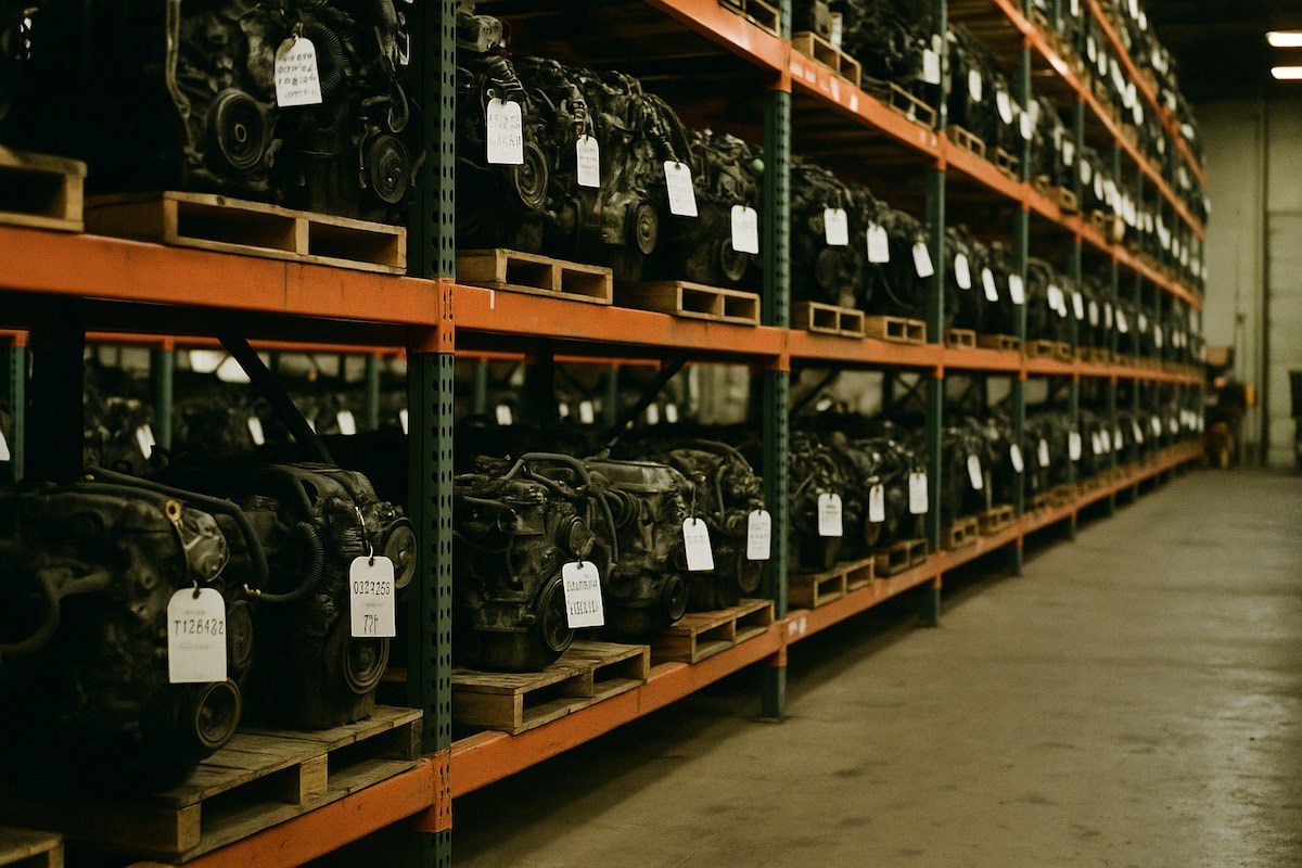 ready-to-install used engine inventory at Western Auto & Truck Parts in Edmonton